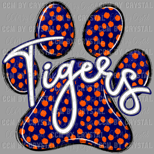 Tigers Paw Mascot Ready to Press Transfer DTF Transfer Sublimation Transfer
