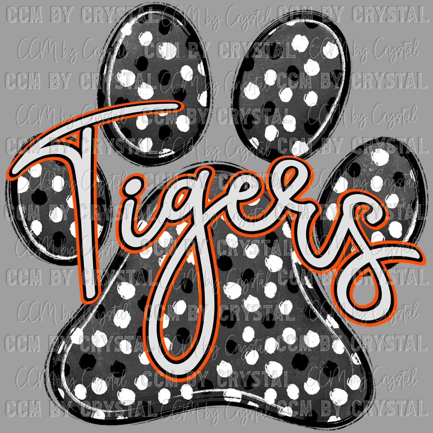 Tigers Paw Mascot Ready to Press Transfer DTF Transfer Sublimation Transfer