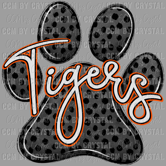 Tigers Paw Mascot Ready to Press Transfer DTF Transfer Sublimation Transfer