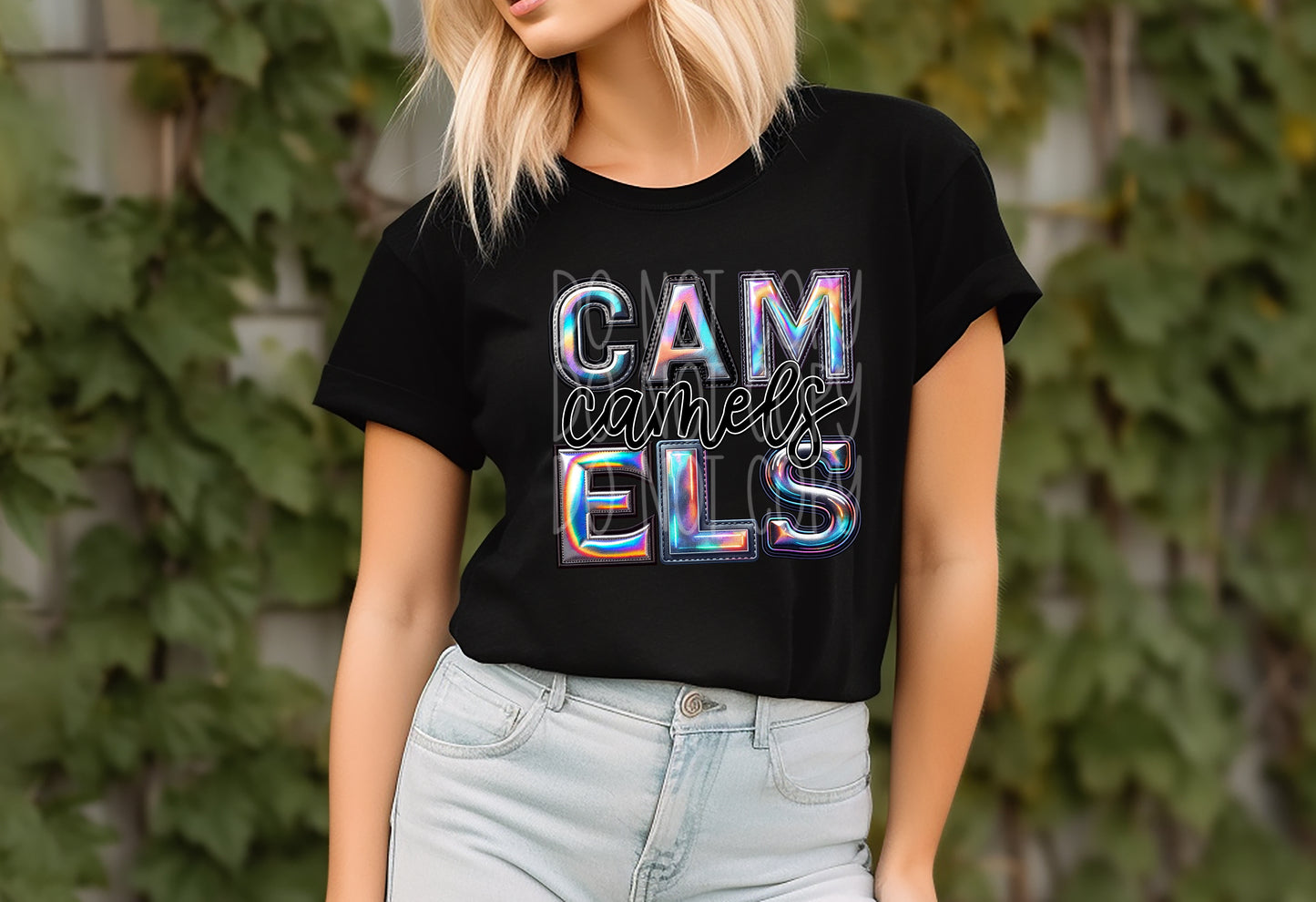 Camels Mascot Iridescent Effect Ready to Press Transfer DTF Transfer Sublimation Transfer