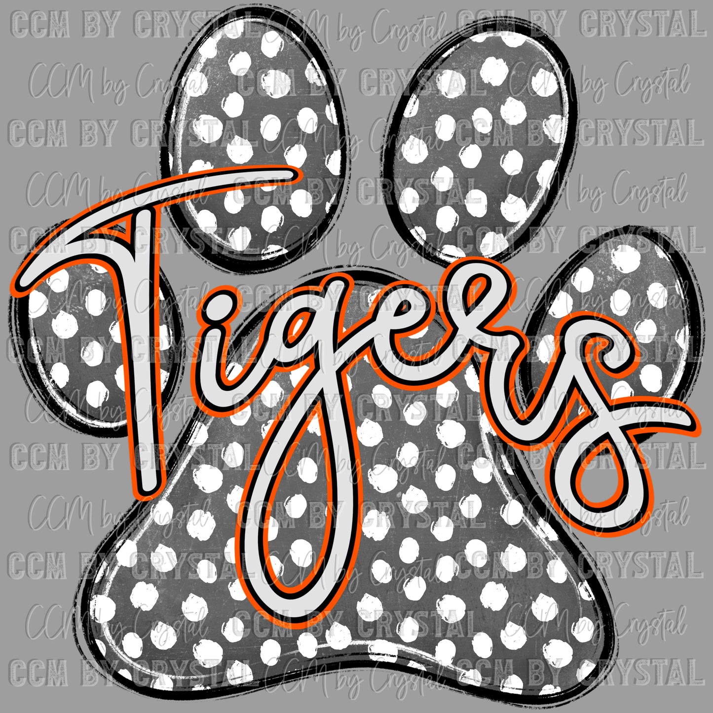 Tigers Paw Mascot Ready to Press Transfer DTF Transfer Sublimation Transfer
