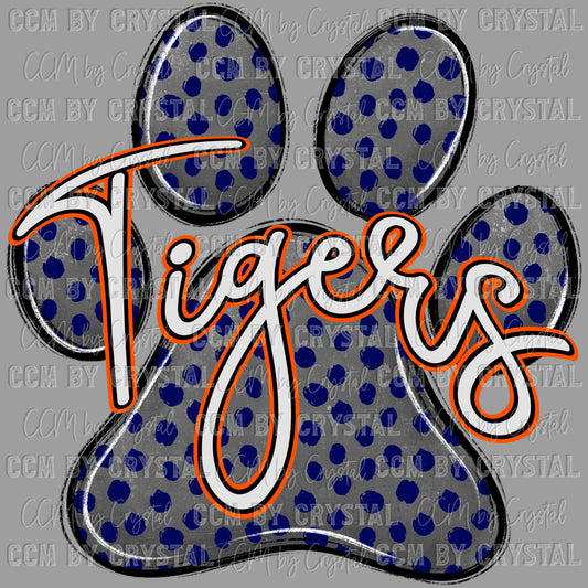Tigers Paw Mascot Ready to Press Transfer DTF Transfer Sublimation Transfer