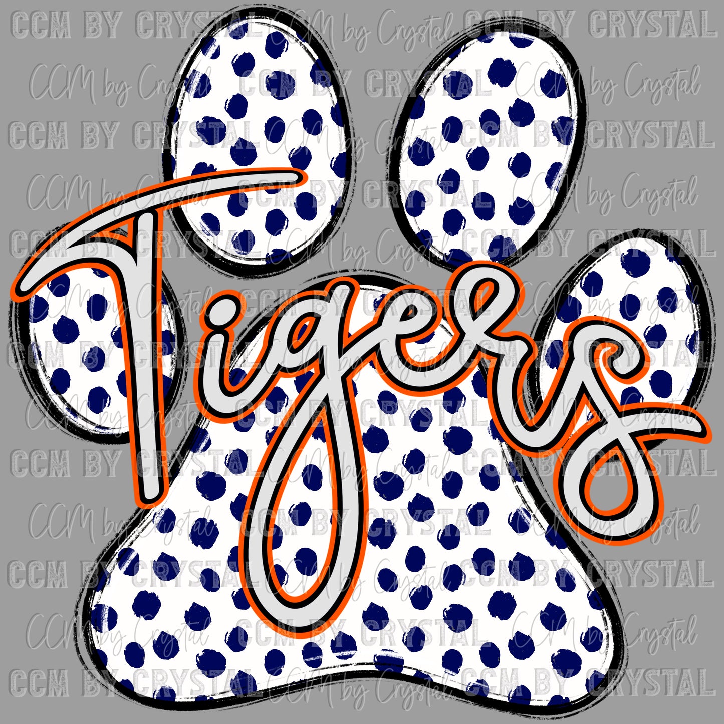 Tigers Paw Mascot Ready to Press Transfer DTF Transfer Sublimation Transfer