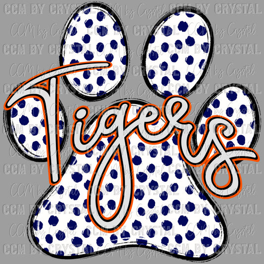 Tigers Paw Mascot Ready to Press Transfer DTF Transfer Sublimation Transfer