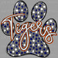 Tigers Paw Mascot Ready to Press Transfer DTF Transfer Sublimation Transfer