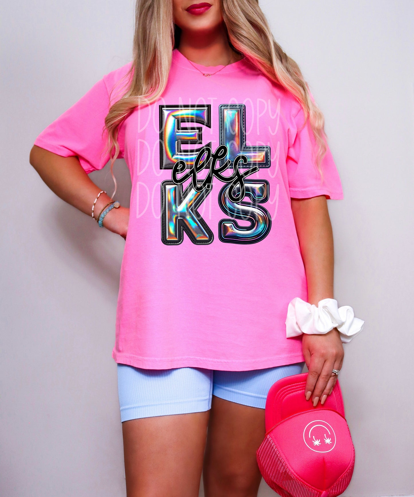 Elks Mascot Iridescent Effect Ready to Press Transfer DTF Transfer Sublimation Transfer