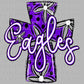 Eagles Cross Mascot Ready to Press Transfer DTF Transfer Sublimation Transfer