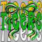 Tigers Bow Green and Yellow Gold Mascot Ready to Press Transfer DTF Transfer Sublimation Transfer