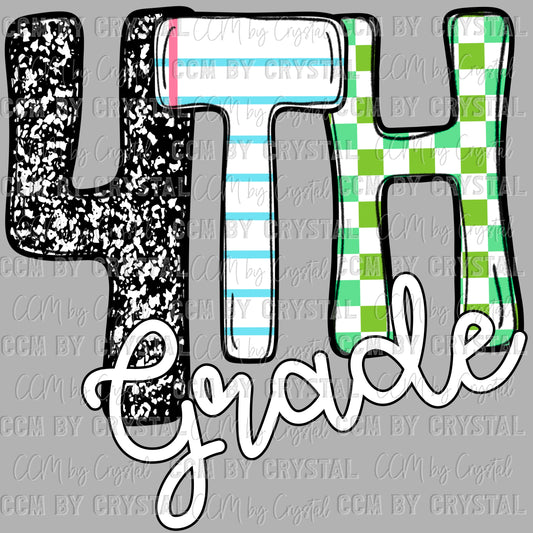 4th Fourth Grade Ready to Press Transfer DTF Transfer Sublimation Transfer