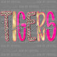 Tigers Mascot Pink Gold Leopard Ready to Press Transfer DTF Transfer Sublimation Transfer