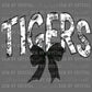 Black and White Tigers Mascot Toile Flowers Ready to Press Transfer DTF Transfer Sublimation Transfer