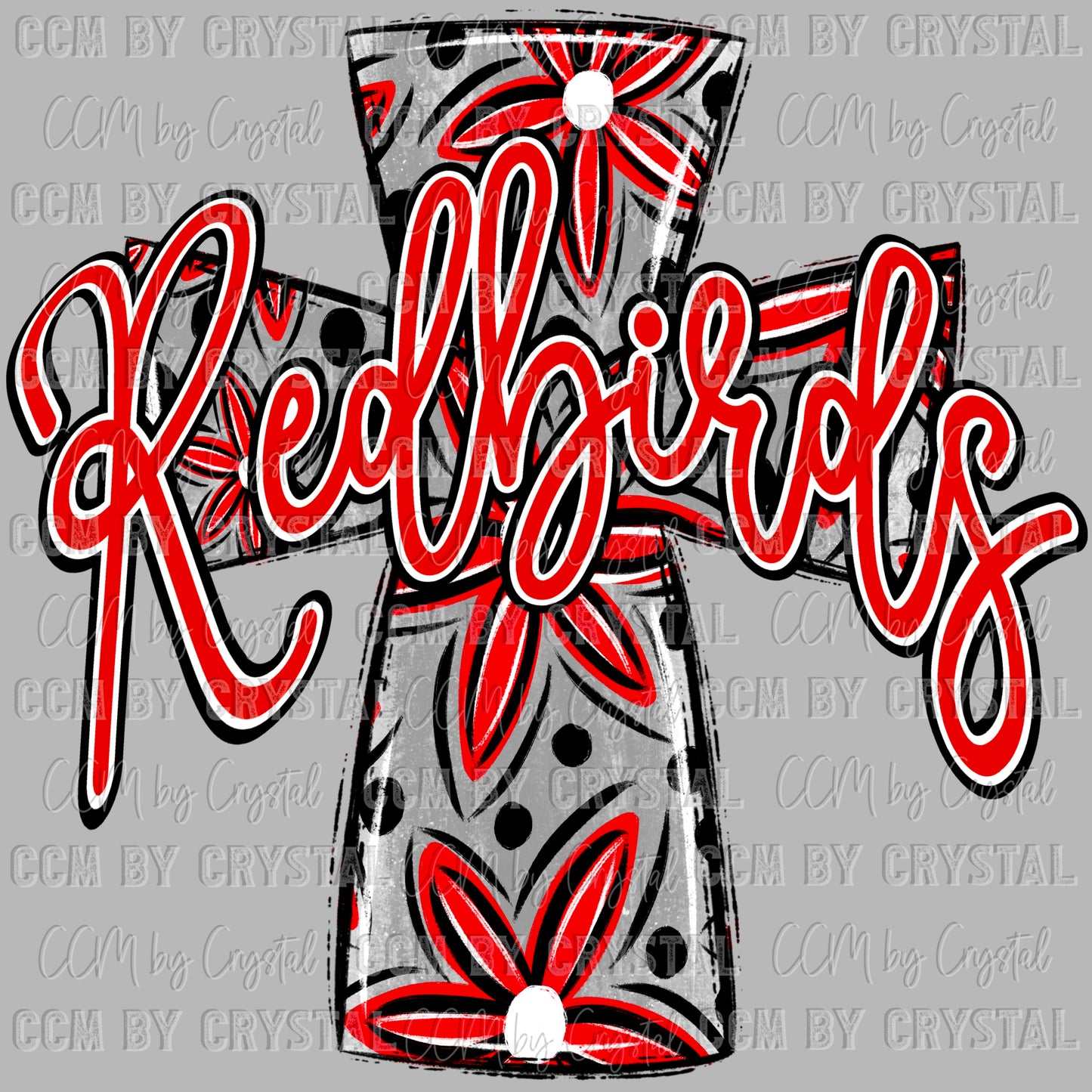 Redbirds Cross Mascot Ready to Press Transfer DTF Transfer Sublimation Transfer