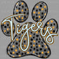 Tigers Paw Mascot Ready to Press Transfer DTF Transfer Sublimation Transfer
