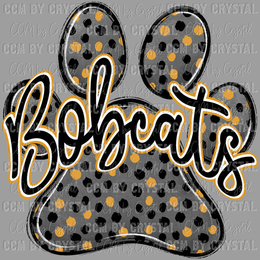 Bobcats Paw Mascot Ready to Press Transfer DTF Transfer Sublimation Transfer