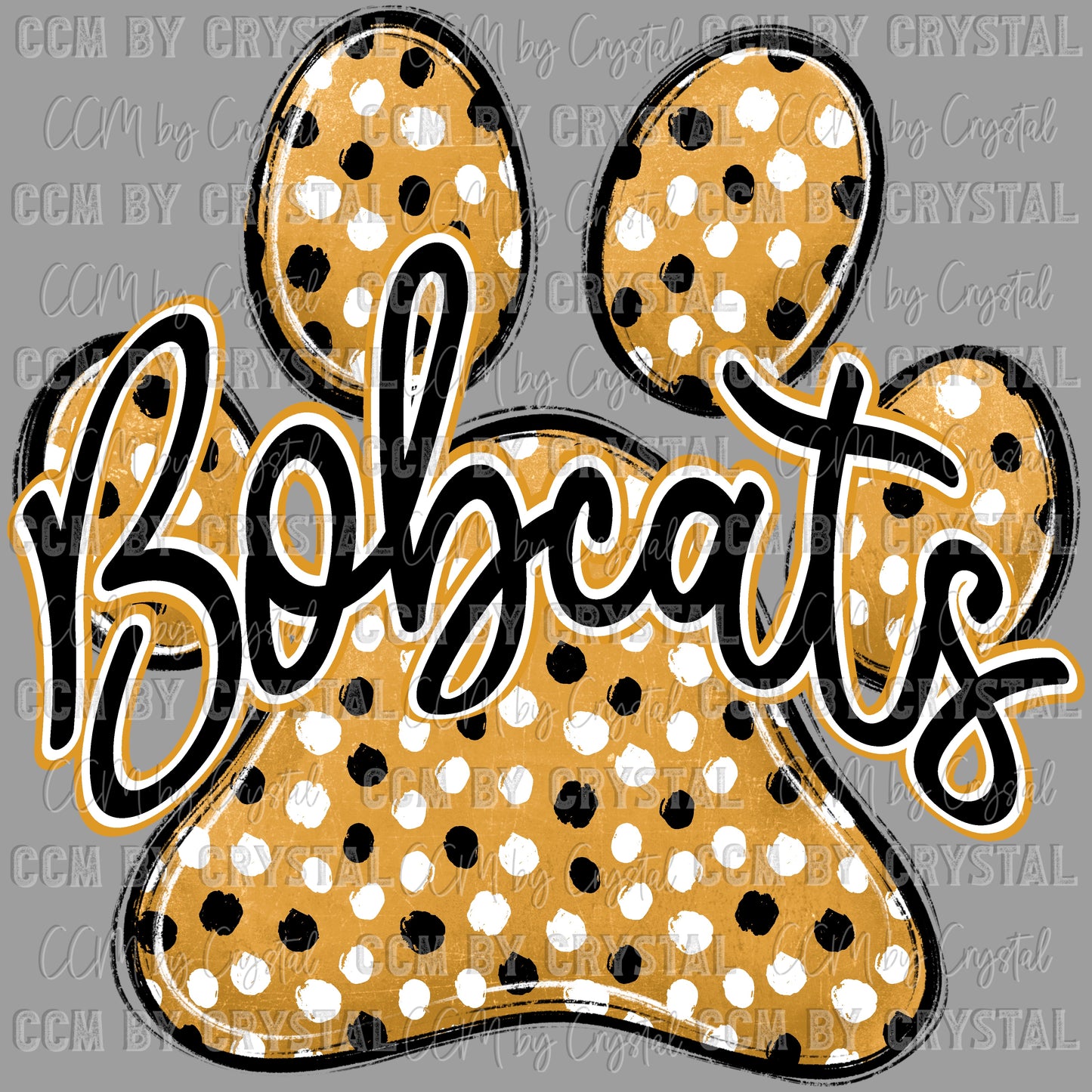 Bobcats Paw Mascot Ready to Press Transfer DTF Transfer Sublimation Transfer