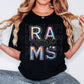 Rams Mascot Iridescent Effect Ready to Press Transfer DTF Transfer Sublimation Transfer