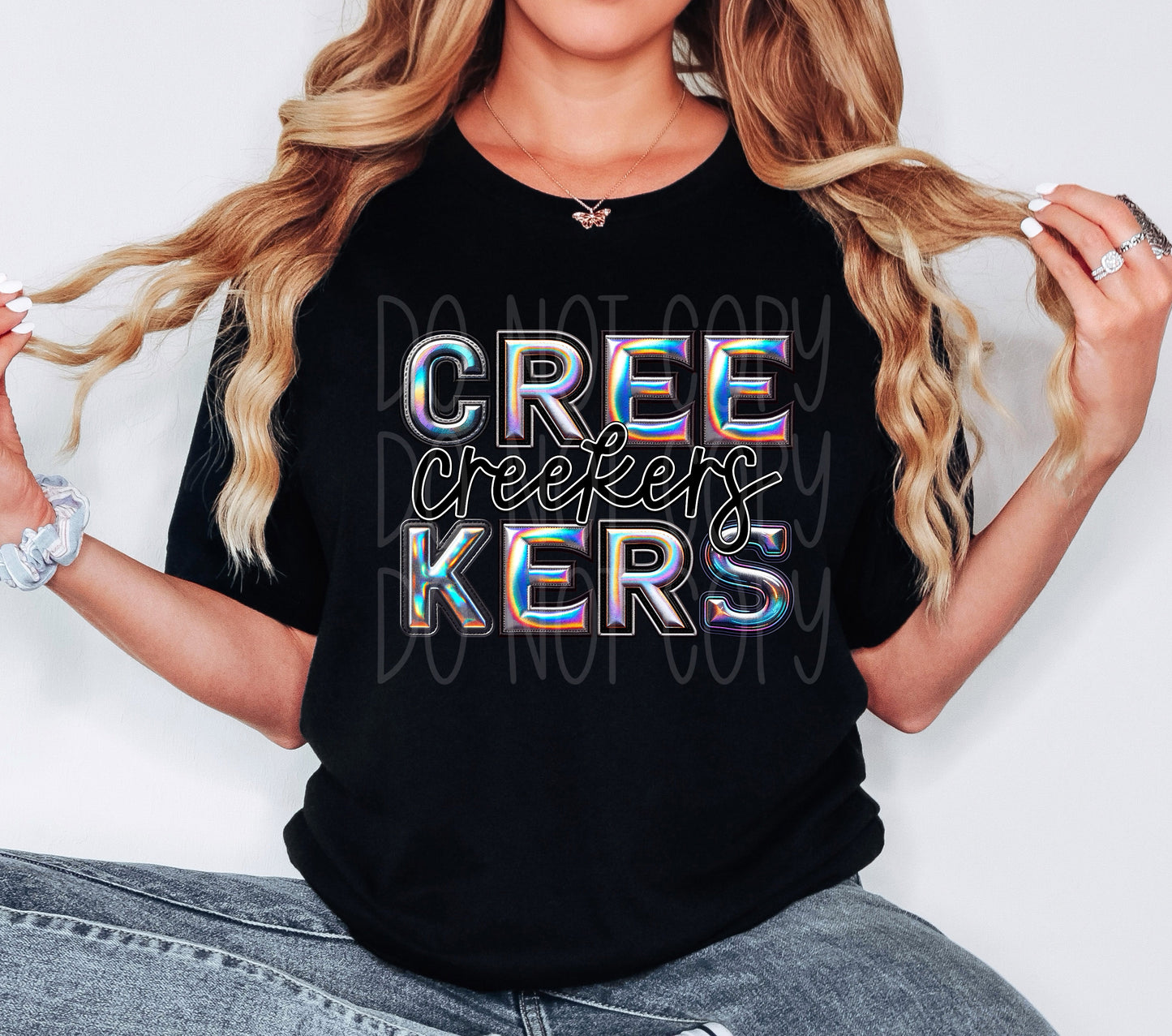 Creekers Mascot Iridescent Effect Ready to Press Transfer DTF Transfer Sublimation Transfer