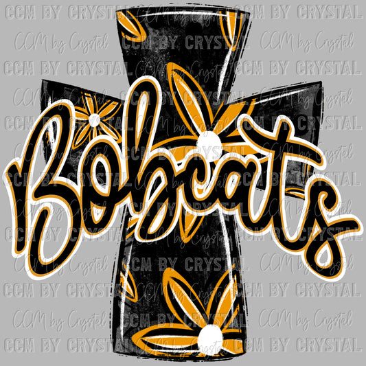 Bobcats Cross Mascot Ready to Press Transfer DTF Transfer Sublimation Transfer