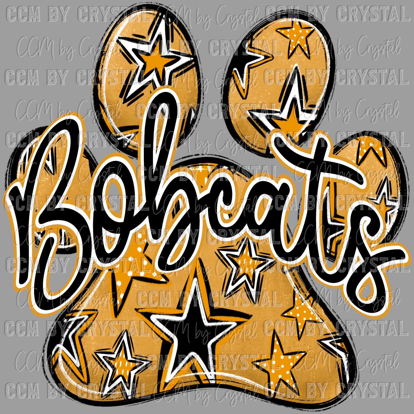 Bobcats Paw Mascot Ready to Press Transfer DTF Transfer Sublimation Transfer