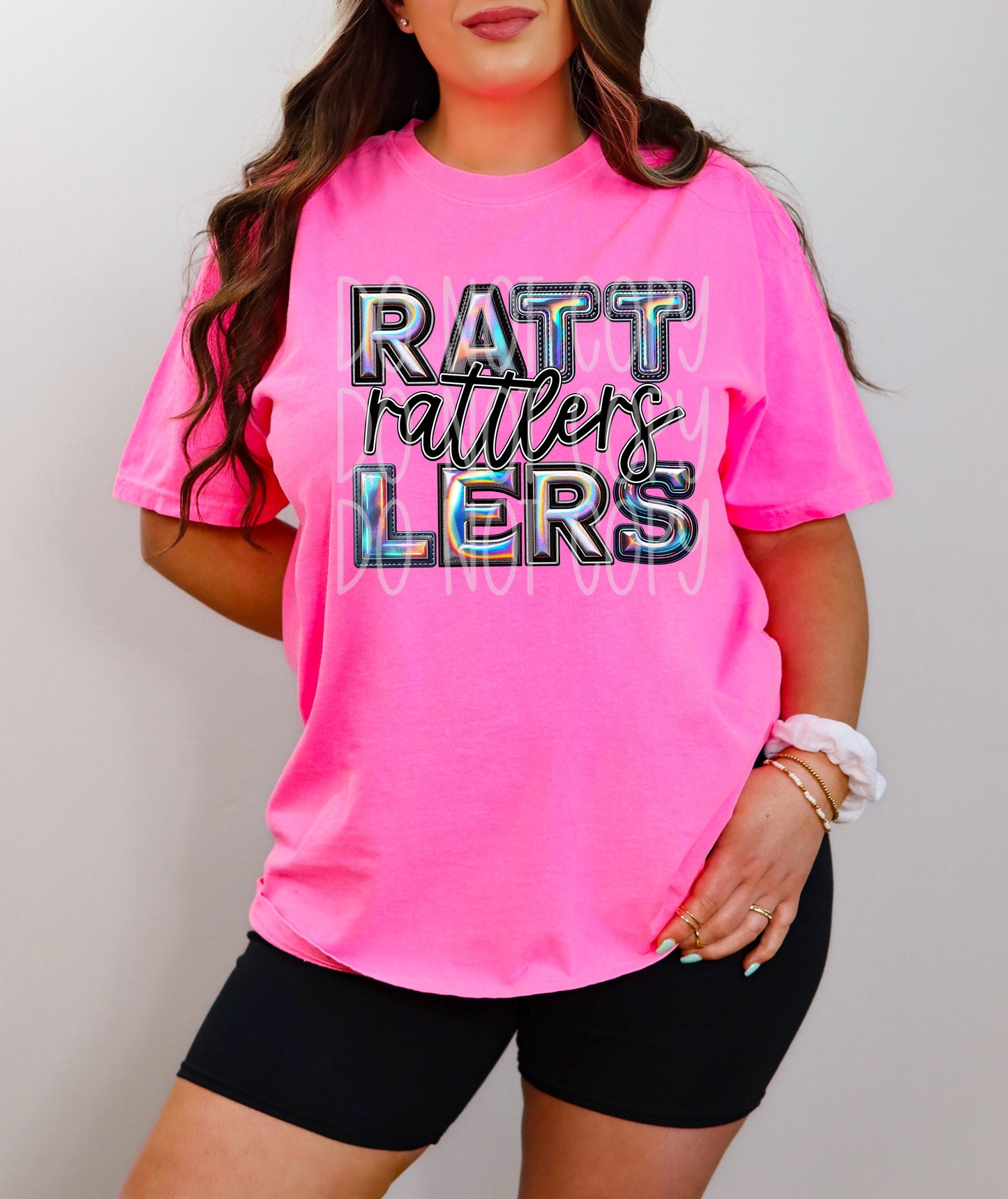 Rattlers Mascot Iridescent Effect Ready to Press Transfer DTF Transfer Sublimation Transfer
