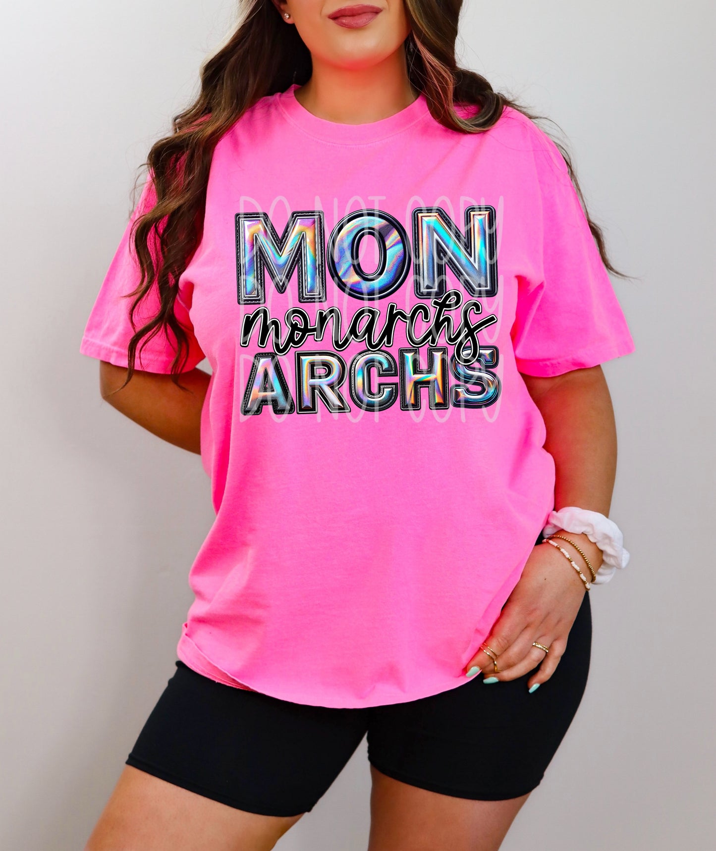 Monarchs Mascot Iridescent Effect Ready to Press Transfer DTF Transfer Sublimation Transfer