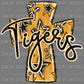 Tigers Cross Gold and Black Mascot Ready to Press Transfer DTF Transfer Sublimation Transfer