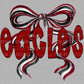 Eagles Bow Maroon Mascot Ready to Press Transfer DTF Transfer Sublimation Transfer