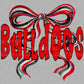 Bulldogs Bow red Mascot Ready to Press Transfer DTF Transfer Sublimation Transfer
