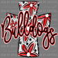 Bulldogs Cross red Mascot Ready to Press Transfer DTF Transfer Sublimation Transfer