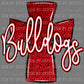 Bulldogs Cross red Mascot Ready to Press Transfer DTF Transfer Sublimation Transfer