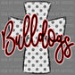 Bulldogs Cross red Mascot Ready to Press Transfer DTF Transfer Sublimation Transfer