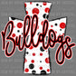 Bulldogs Cross red Mascot Ready to Press Transfer DTF Transfer Sublimation Transfer