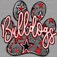 Bulldogs Paw red Mascot Ready to Press Transfer DTF Transfer Sublimation Transfer