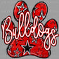Bulldogs Paw red Mascot Ready to Press Transfer DTF Transfer Sublimation Transfer