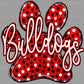 Bulldogs Paw red Mascot Ready to Press Transfer DTF Transfer Sublimation Transfer