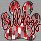 Bulldogs Paw red brushstrokes Mascot Ready to Press Transfer DTF Transfer Sublimation Transfer