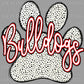 Bulldogs Paw Mascot Red Ready to Press Transfer DTF Transfer Sublimation Transfer
