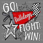 Go Fight Win Bulldogs red Pennant Mascot Ready to Press Transfer DTF Transfer Sublimation Transfer