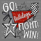 Go Fight Win Bulldogs red Pennant Mascot Ready to Press Transfer DTF Transfer Sublimation Transfer