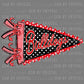 Bulldogs Pennant red Mascot Ready to Press Transfer DTF Transfer Sublimation Transfer