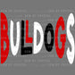 Bulldogs Red Mascot Ready to Press Transfer DTF Transfer Sublimation Transfer
