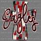 Eagles Cross Maroon Mascot Ready to Press Transfer DTF Transfer Sublimation Transfer
