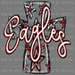 Eagles Cross Maroon Mascot Ready to Press Transfer DTF Transfer Sublimation Transfer