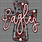 Eagles Cross Maroon Mascot Ready to Press Transfer DTF Transfer Sublimation Transfer
