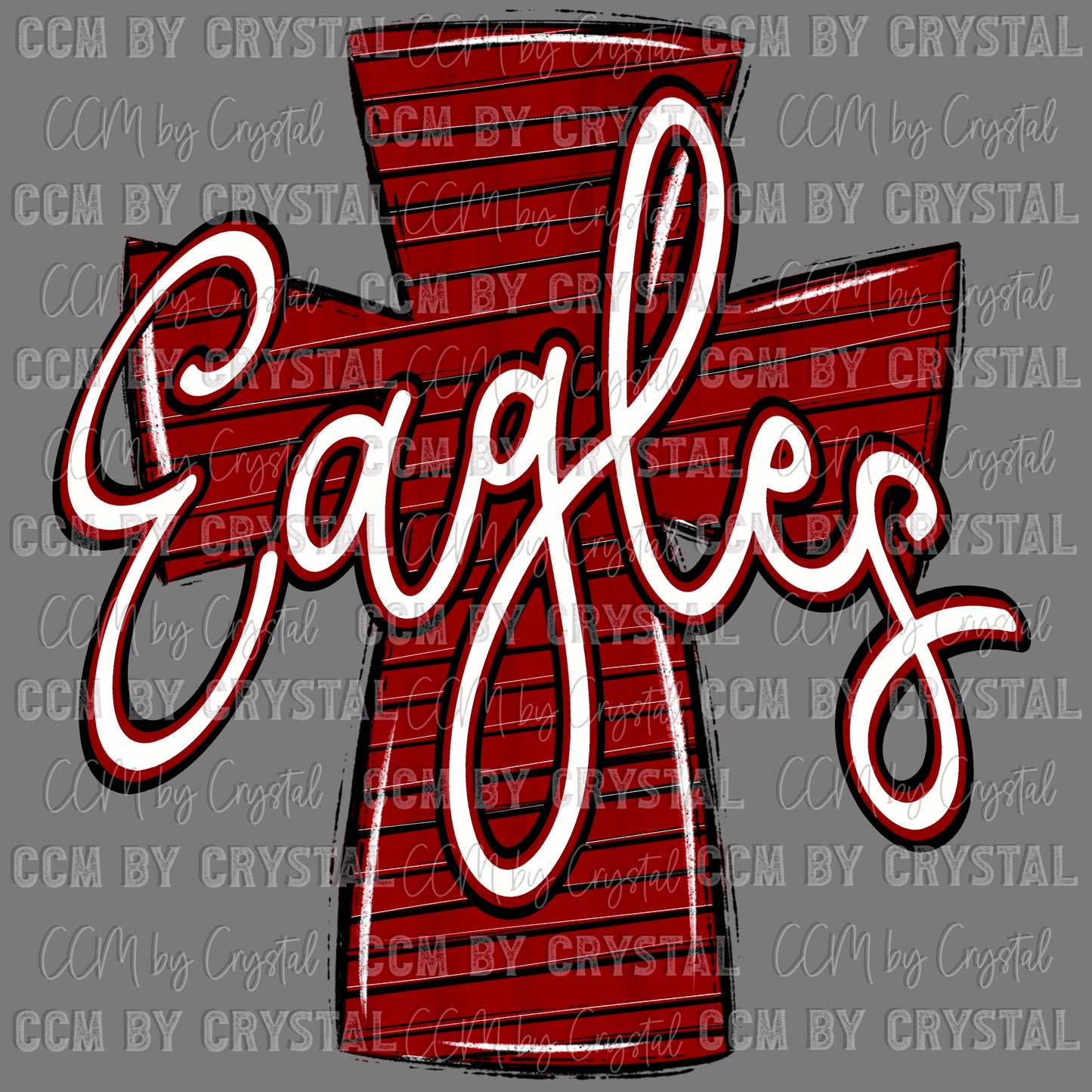 Eagles Cross Maroon Mascot Ready to Press Transfer DTF Transfer Sublimation Transfer