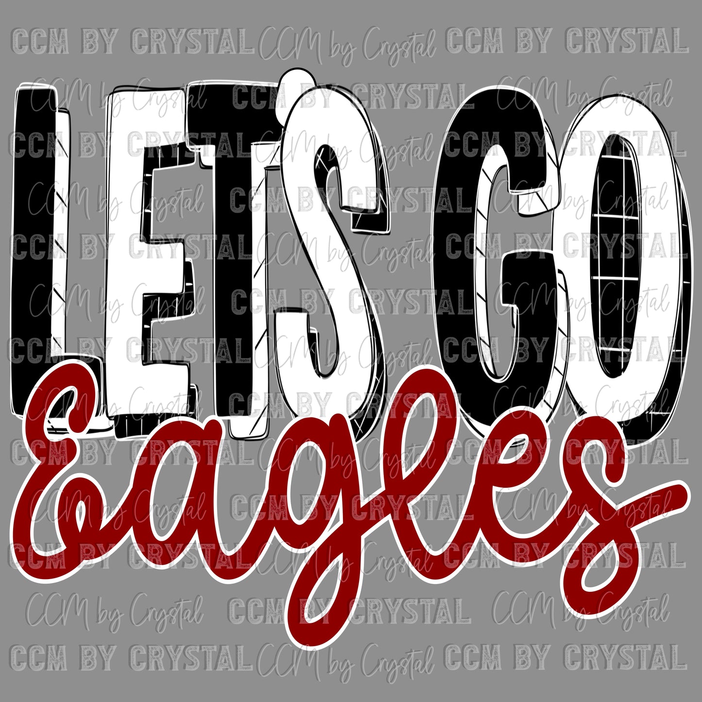 Let’s Go Eagles Maroon Mascot Ready to Press Transfer DTF Transfer Sublimation Transfer
