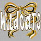 Wildcats Bow Gold Mascot Ready to Press Transfer DTF Transfer Sublimation Transfer