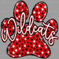 Wildcats Mascot Red PawReady to Press Transfer DTF Transfer Sublimation Transfer