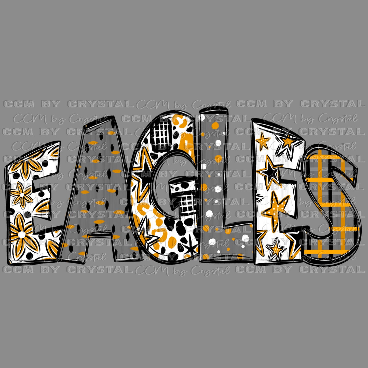 Eagles School Spirit Gold Yellow Mascot Ready to Press Transfer DTF Transfer Sublimation Transfer
