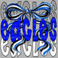Eagles School Spirit Bow Blue Mascot Ready to Press Transfer DTF Transfer Sublimation Transfer (Copy)